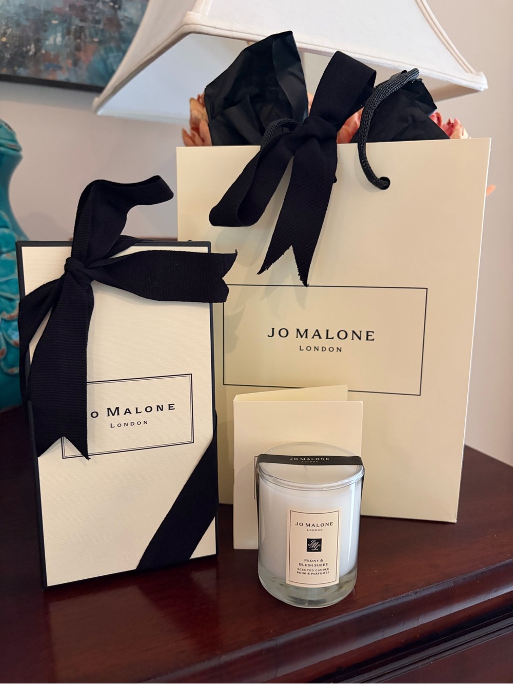 NWT Jo Malone Peony and Blush Suede scented candle with box and gift bag